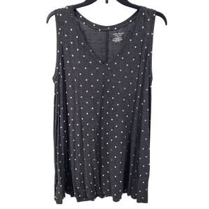 Lane Bryant Women's 14/16 Swing Tank Charcoal Gray with Silver Dots Pre-Owned